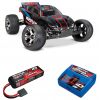 Pack Traxxas Rustler - 4x2 - Rouge + Chargeur + batterie 3s 4000 mAh