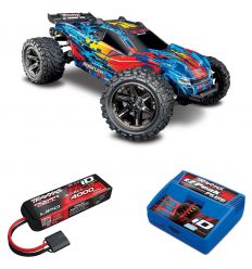 Pack Traxxas Rustler 4x4 + Chargeur + batterie 3s 4000 mAh