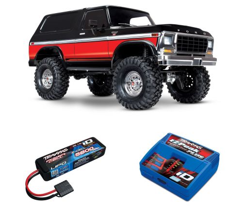 Pack Traxxas TRX-4 Bronco Rouge + Chargeur + batterie 2s 5800 mAh