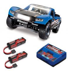 Pack Traxxas UDR Bleu LED + Chargeur double + 2 batteries 5000 mAh