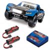 Pack Traxxas UDR Bleu LED + Chargeur double + 2 batteries 5000 mAh