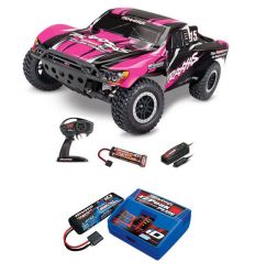 Pack Traxxas Slash 4x2 Rose X + Chargeur + batterie 2s 5800 mAh