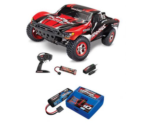 Pack Traxxas Slash 4x2 Rouge + Chargeur + batterie 2s 5800 mAh