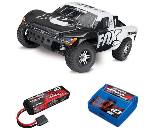 Pack Traxxas Slash 4x4 Fox + Chargeur + batterie 3s 4000 mAh