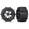 Roues montees collees chromees noires pneus pelle (2) ( TRX4175 )