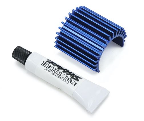 Dissipateur thermique alu bleu pour moteur Brushless VELINEON 380 Traxxas  3374 - Vosges Modélisme