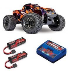 Pack Traxxas Hoss Orange + Chargeur double + 2 batteries 3s 5000 mAh