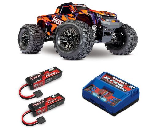 Pack Traxxas Hoss Orange + Chargeur double + 2 batteries 3s 5000 mAh