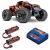 Pack Traxxas Hoss Orange + Chargeur double + 2 batteries 3s 5000 mAh