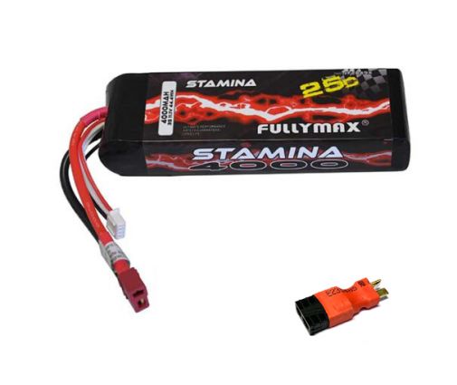 Batterie Lipo 11.1v ( 3s ) 4000 mAh 25C avec adaptateur Traxxas