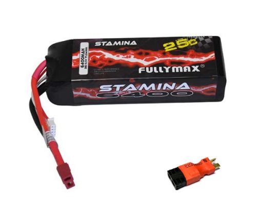 Batterie Lipo 11.1v ( 3s ) 6400 mAh 25C avec adaptateur Traxxas