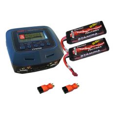 Pack Chargeur COBRA CH100V2 + 2 x Lipo 2S 7600MAH F2869X