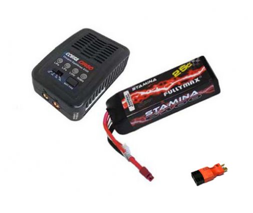 Pack Chargeur COBRA  E450 AC + Lipo 3S 6400MAH F2857X