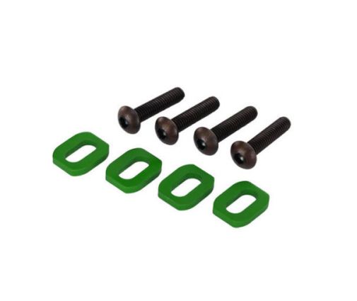 Rondelles de support moteur en alu anodisées vert (4) X-Maxx ( TRX7759G )