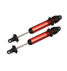 Amortisseurs GTX alu anodisé rouge assemblés (sans ressorts) (X2) X-Maxx ( TRX7761R )