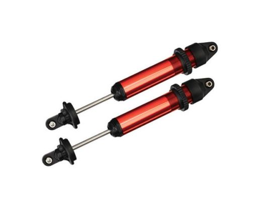 Amortisseurs GTX alu anodisé rouge assemblés (sans ressorts) (X2) X-Maxx ( TRX7761R )