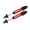 Amortisseurs GTX alu anodisé rouge assemblés (sans ressorts) (X2) X-Maxx ( TRX7761R )