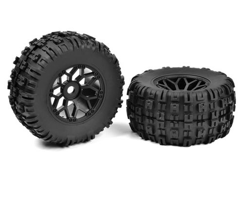Team Corally - Off-Road 1/8 MT Tires - Mud Claws - Glued on Black Rims - 1 paire ( C-00180-612 )