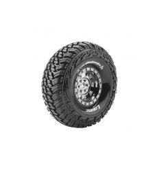 Louise RC - CR-GRIFFIN - Set de pneus Crawler 1-10 - Monter - Super Soft - Jantes 1.9 Chrome-Noir - Hexagone 12mm ( L-T3230VBC )