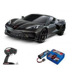 Pack Traxxas Corvette Noir + Chargeur + batterie 2s 5800 mAh