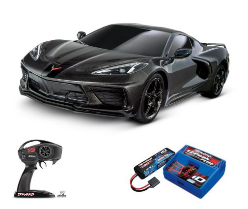 Pack Traxxas Corvette Noir + Chargeur + batterie 2s 5800 mAh