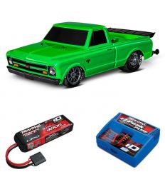 Pack Traxxas Drag Slash Vert + Chargeur + batterie 3s 4000 mAh