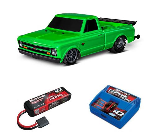 Pack Traxxas Drag Slash Vert + Chargeur + batterie 3s 4000 mAh