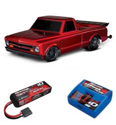 Pack Traxxas Drag Slash Rouge + Chargeur + batterie 3s 4000 mAh