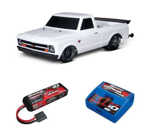 Pack Traxxas Drag Slash Blanc + Chargeur + batterie 3s 4000 mAh