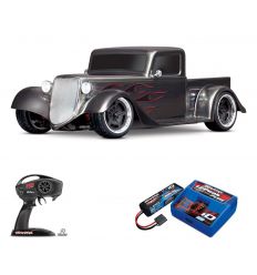 Pack Traxxas Hot Rod Truck Gris + Chargeur + batterie 2s 5800 mAh