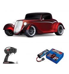 Pack Traxxas Hot Rod Coupé Rouge + Chargeur + batterie 2s 5800 mAh