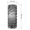Louise RC - CR-RONDY - Set de pneus Crawler 1-10 - Monter - Super Soft - Jantes 1.9 Chrome-Noir - Hexagone 12mm ( L-T3233VBC )
