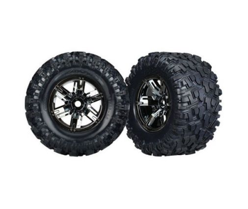 Roues Montées Collées Chromées noires  pour X-MAXX 8S ( TRX7772A )