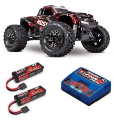 Pack Traxxas Hoss Rouge + Chargeur double + 2 batteries 3s 5000 mAh