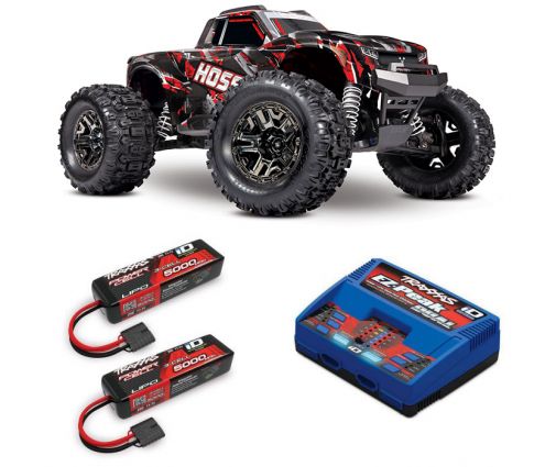 Pack Traxxas Hoss Rouge + Chargeur double + 2 batteries 3s 5000 mAh