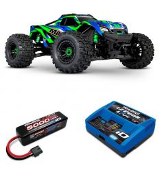 Pack Traxxas Wide-Maxx Vert + Chargeur + batteries 4s 5000 mAh