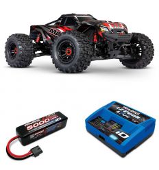 Pack Traxxas Wide-Maxx Rouge + Chargeur + batteries 4s 5000 mAh