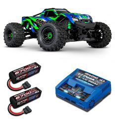 Pack Traxxas Wide-Maxx Vert + Chargeur + 2 batteries 4s 6700 mAh