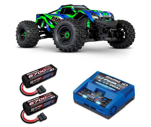 Pack Traxxas Wide-Maxx Vert + Chargeur + 2 batteries 4s 6700 mAh