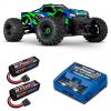 Pack Traxxas Wide-Maxx Vert + Chargeur + 2 batteries 4s 6700 mAh