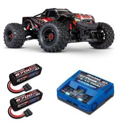 Pack Traxxas Wide-Maxx Rouge + Chargeur + 2 batteries 4s 6700 mAh