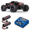 Pack Traxxas Wide-Maxx Rouge + Chargeur + 2 batteries 4s 6700 mAh