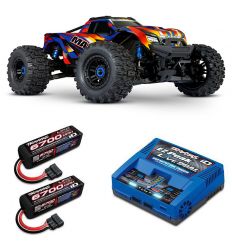 Pack Traxxas Wide-Maxx Jaune + Chargeur + 2 batteries 4s 6700 mAh
