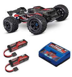 Pack Traxxas Sledge Rouge + Chargeur double + 2 batteries 5000 mAh