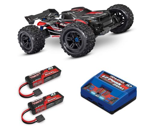 Pack Traxxas Sledge Rouge + Chargeur double + 2 batteries 5000 mAh