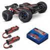 Pack Traxxas Sledge Rouge + Chargeur double + 2 batteries 5000 mAh