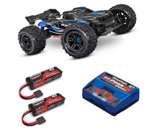 Pack Traxxas Sledge Bleu + Chargeur double + 2 batteries 5000 mAh