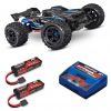 Pack Traxxas Sledge Bleu + Chargeur double + 2 batteries 5000 mAh