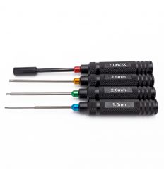 Kit de 4 tournevis allen 1.5 / 2 / 2.5 et douille 7mm ( HTR-502 )