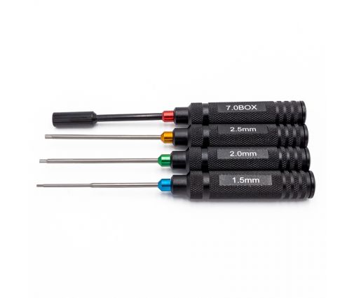 Kit de 4 tournevis allen 1.5 / 2 / 2.5 et douille 7mm ( HTR-502 )